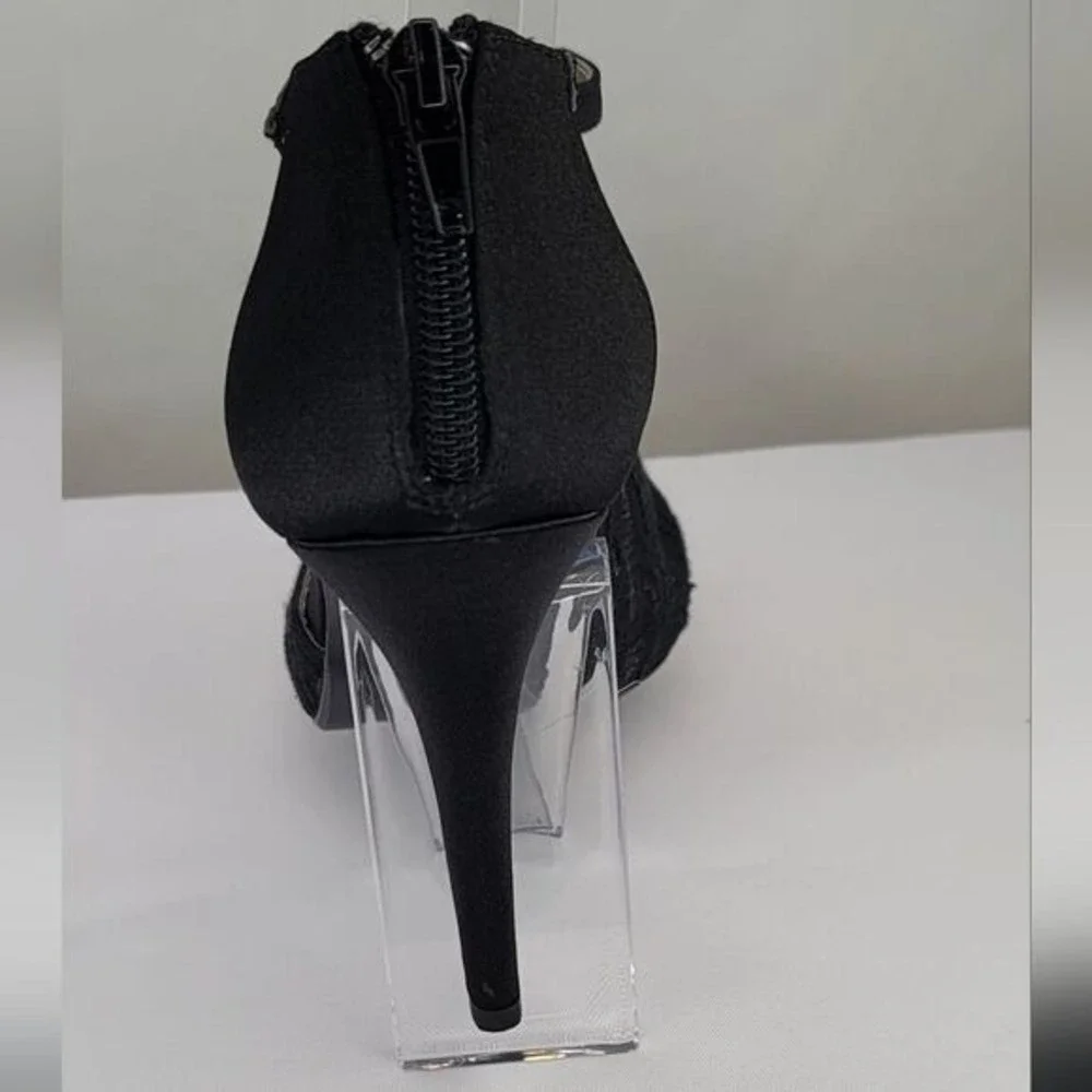 Caparros Black Lacey‎ Peep Toe Heels